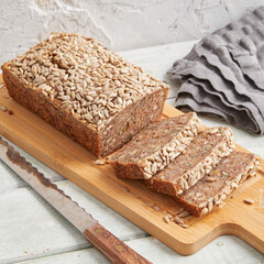 Rye bread on a wooden board