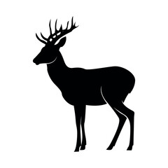 black silhouette of deer animal. animal symbol