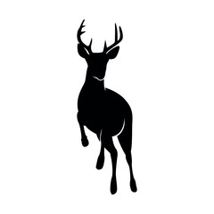 black silhouette of deer animal. animal symbol