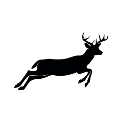 black silhouette of deer animal. animal symbol