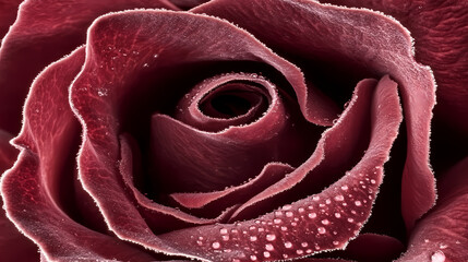 Naklejka premium Crimson Rose A Velvet Embrace of DewKissed Petals isolated on transparent background