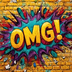 Expression bubble with "OMG!" in vibrant comic style
