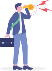 Business whistleblower the misconduct inside a person to illegally disclose information to public concept.flat characters.

