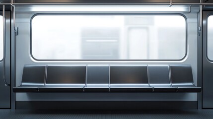 Obraz premium Empty modern subway car interior