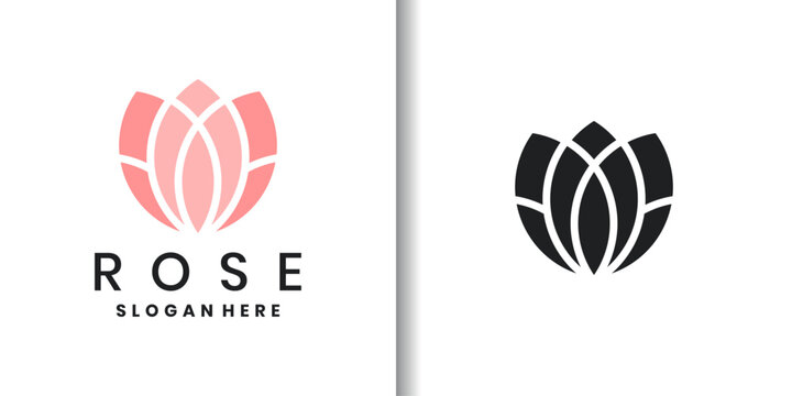 Minimalist rose logo for modern beauty, fashion and wellness brands