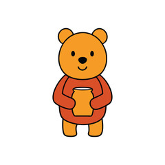 teddy bear cartoon on white background vector art