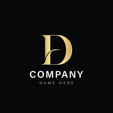 Luxury Gold D letter logo design 