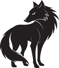 Standing wolf silhouette