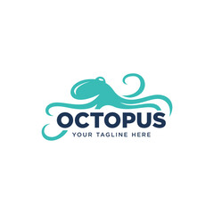 silhouette octopus modern logo design