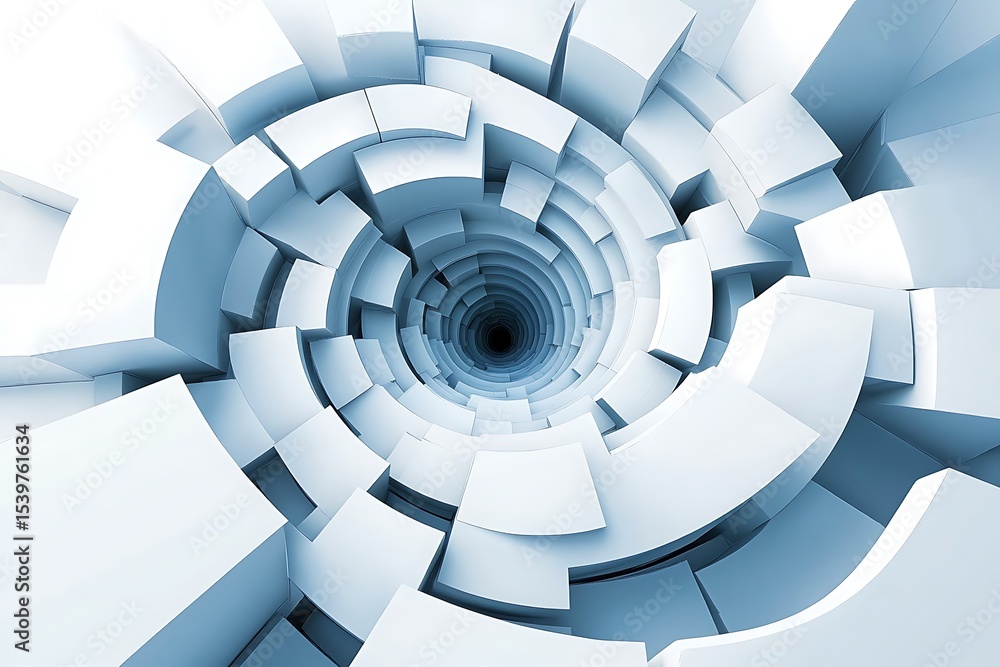 Poster sleek spiral design made of crisp lines in abstract style.