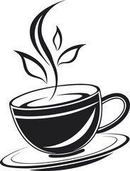 cup of coffee with flower icon design template