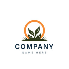 Fototapeta premium Abstract vector logo design featuring a green leaf and nature elements symbolizing eco friendly organic business and environmental concept