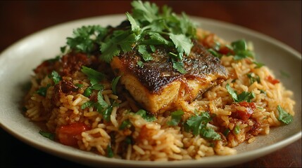 Sierra Leonean cassava leaves and rice dish art