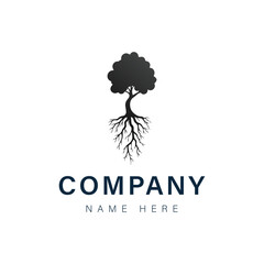 Abstract tree logo design with vector style featuring a silhouette of a woman and flower symbolizing beauty and love for company branding and decoration