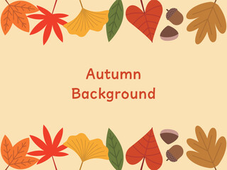 Autumn Leaf Background with Assorted Fall Foliage