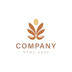 Abstract vector logo design featuring nature-inspired leaf and flower elements for company branding and eco-friendly business identity