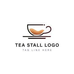 Creative modern minimalist Tea shop logo design 