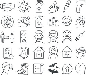 Hand drawn medical icon collection in doodle vector style