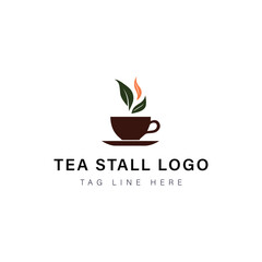Creative modern minimalist Tea shop logo design 