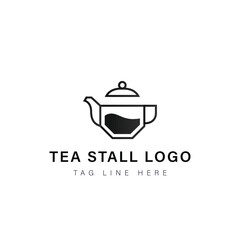 Creative modern minimalist Tea shop logo design 