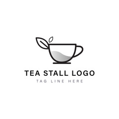 Creative modern minimalist Tea shop logo design 