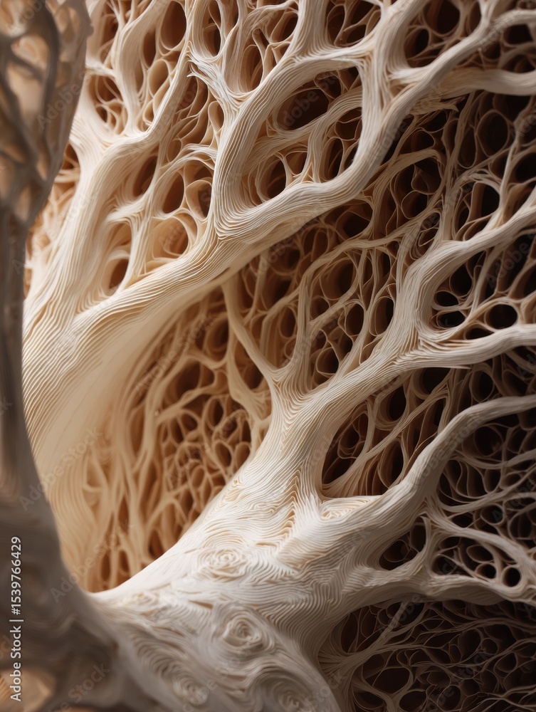 Poster detailed paper art showcasing layered 3d depth of nerve structures in an imaginative representation 
