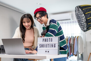 Behind the scenes of film crew collaborate on set under director's guidance.