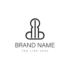 Abstract Brand Logo: The image shows a minimalist brand logo with a unique abstract design. The design likely intended to convey a sense of sophistication.