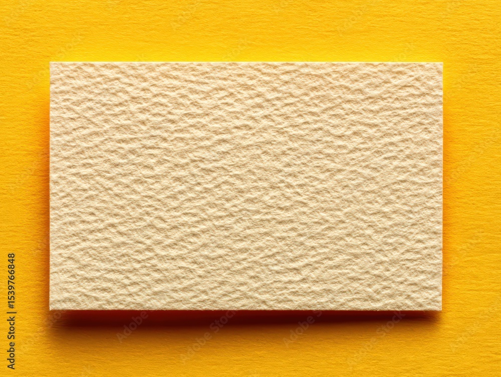 Aufkleber textured paper background in soft cream color against bright yellow backdrop creating a warm and inv