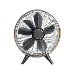 Isolated silver fan view on transparent background.