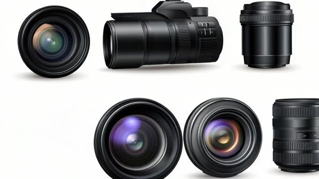 Multiple camera lens types on display