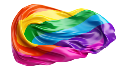 Vibrant Rainbow Flag Fabric Waves, Pride Symbol Design