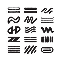 Black Brushstroke Vector Collection – Abstract Ink Strokes on White Background

