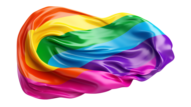Vibrant Rainbow Flag Fabric Waves, Pride Symbol Design
