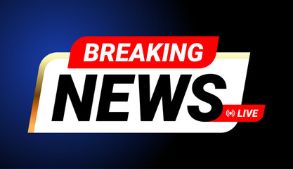 Fototapeta premium Breaking News Live Announcement Banner. For wallpaper, background, icon, logo, sign, symbol, social media, website, badge, label. Vector illustration