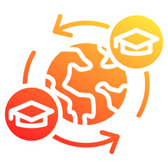 Fototapeta premium student exchange glyph gradient icon