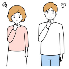 Clip art of man and woman in trouble