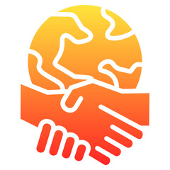 peace & conflict resolution glyph gradient icon