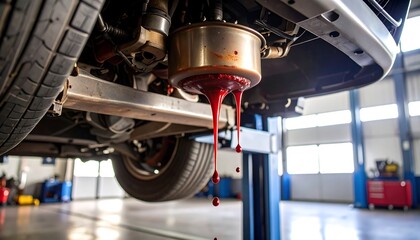 Car oil change with garage service.