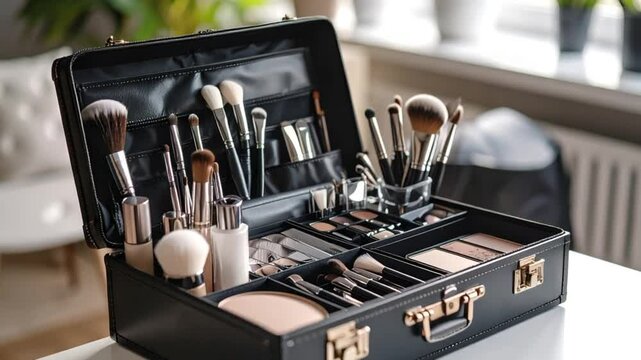 Makeup kit case full of tools