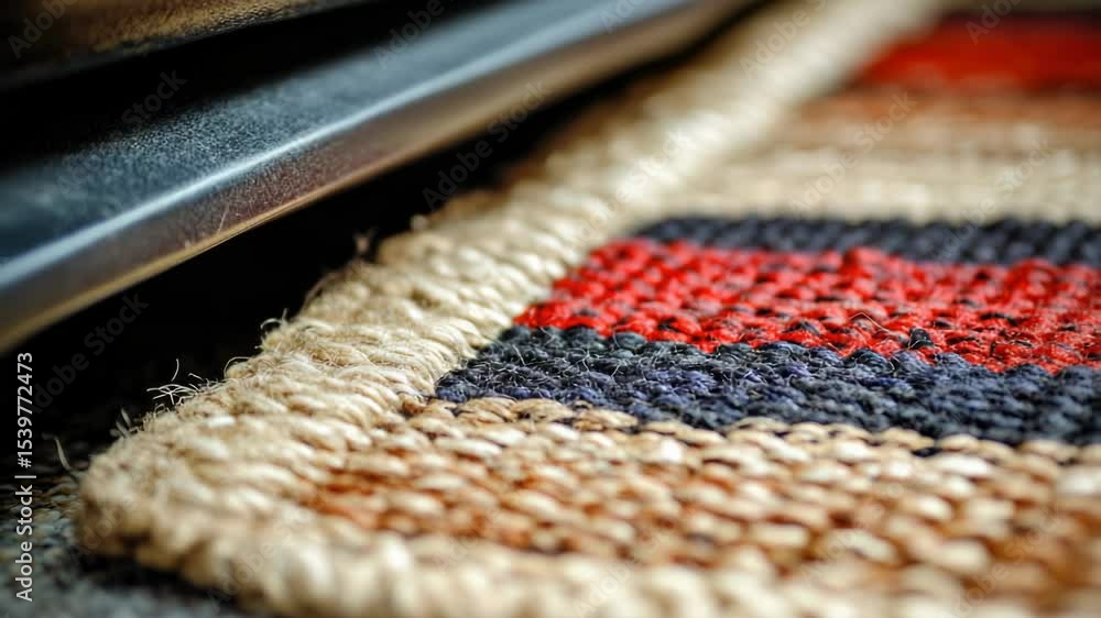 Aufkleber a detailed view of a rug's texture and pattern