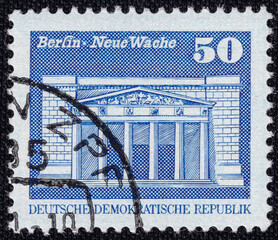 New Guardhouse (Berlin) on a 1980 German Democratic Republic vintage postage stamp. Development in the GDR Series