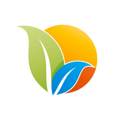 Eco Leaf with Sun Logo