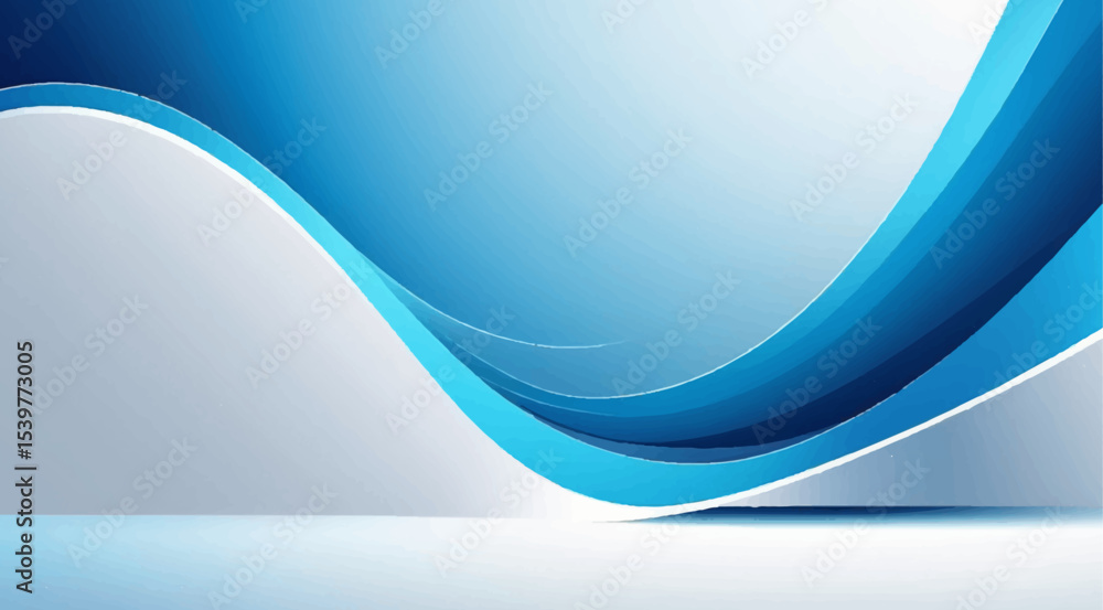 Poster abstract blue background with dynamic flowing lines and a modern wave design