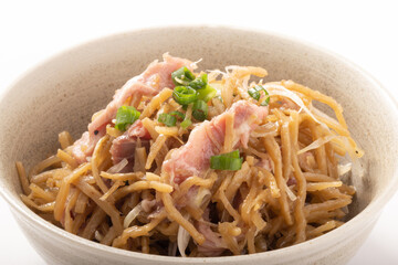 ローストビーフ　葱ごぼうサラダ