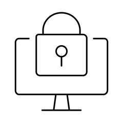 Fototapeta premium Monitor Line Editable Stroke Icon. PC, Computer Functions, Settings, Technology, Security, Shopping, Wallet, Marketing, Promotion, Communication Vector Illustration.