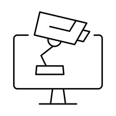 Monitor Line Editable Stroke Icon. PC, Computer Functions, Settings, Technology, Security, Shopping, Wallet, Marketing, Promotion, Communication Vector Illustration.