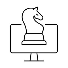 Monitor Line Editable Stroke Icon. PC, Computer Functions, Settings, Technology, Security, Shopping, Wallet, Marketing, Promotion, Communication Vector Illustration.