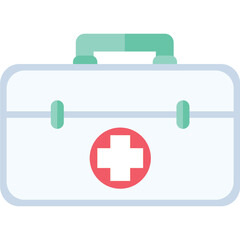 Obraz premium doctor suitcase vector flat illustration