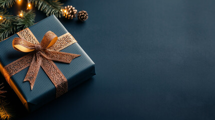 christmas gift box in a black and golden theme